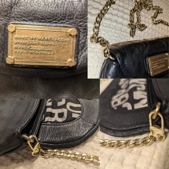 Marc by Marc Jacobs Vintage Mini Leather Crossbody Black Leather, Gold Hardware - Picture 9 of 11
